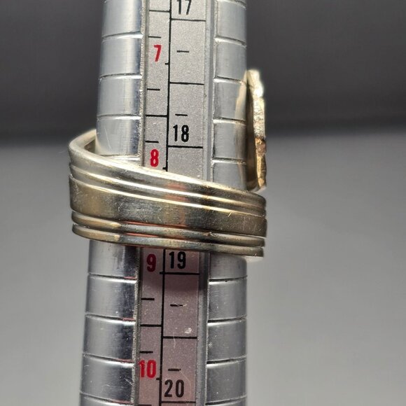 VTG Avon Silver-Plated Spoon Ring Size 8.5 Floral Heart Etched Design 12.98g - Picture 7 of 11